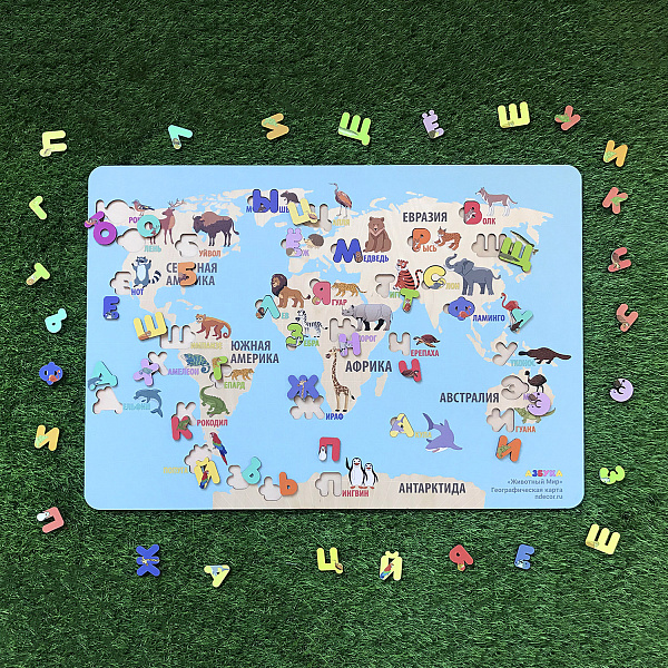 Эко-пазл «Азбука «Животный мир» карта развивающие игры купить фото фото 5