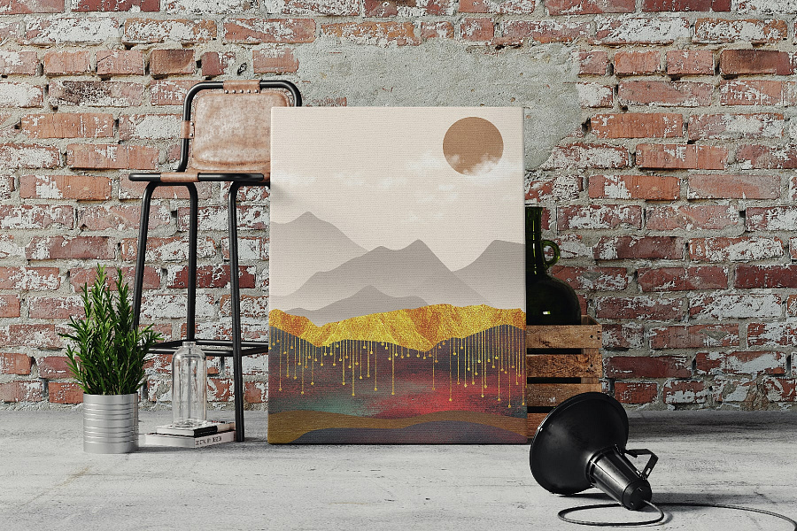Картина «Абстракция с горами» на стену