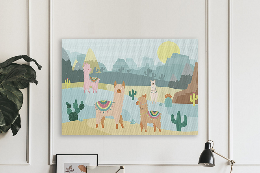 Картина «Веселые ламы» на стену