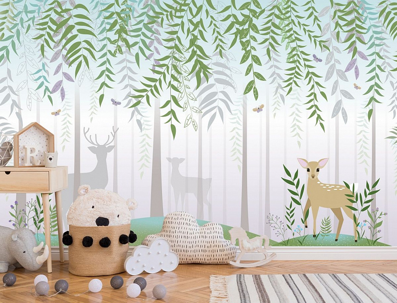 Обои Сказочный лес ночью купить фото