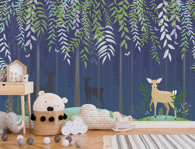 Обои Сказочный лес ночью купить