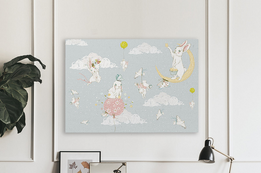 Картина «Воздушные зайки» на стену