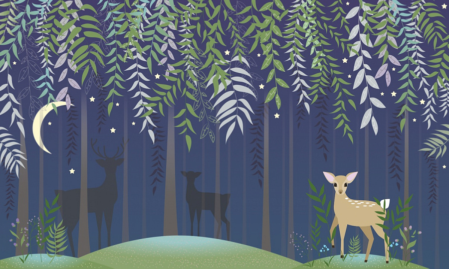 Обои Сказочный лес ночью купить фото